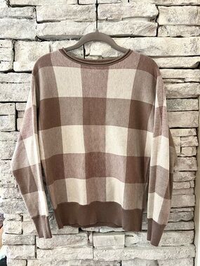 Cynthia Rowley Roll Neck Buffalo Plaid Sweater